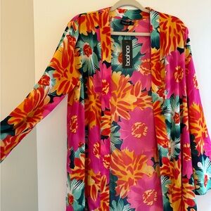 Boohoo Multicolor Floral Kimono